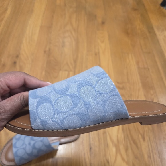 Coach Womens  Hazel Casual Summer Sandal Signature Chambray Cornflower Size 6 - Picture 4 of 12